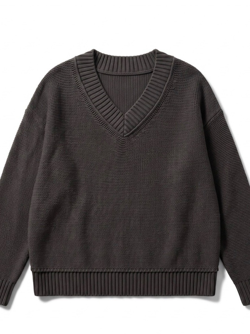 American Eagle Long Weekend V Neck Sweater 100% Cotton - Black